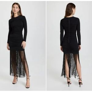 Alice + Olivia NWT Black Fringe Dress